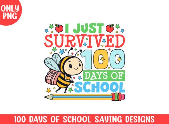 A Designer's Practical Review: Survived 100 Days of School Bees PNG