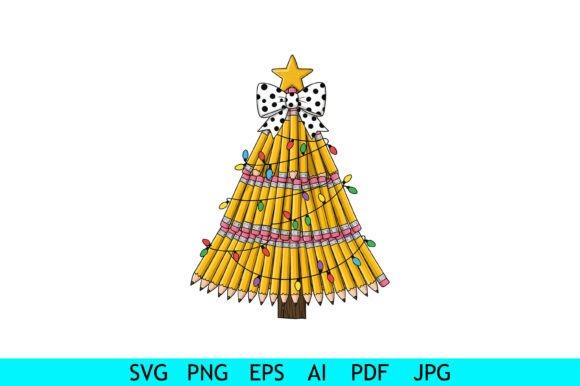 A Designer's Practical Review: Teacher Pencil Christmas Tree Clipart