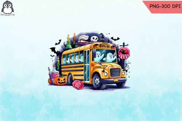 An Embroidery Designer's Review of Halloween School Bus Sublimation PNG