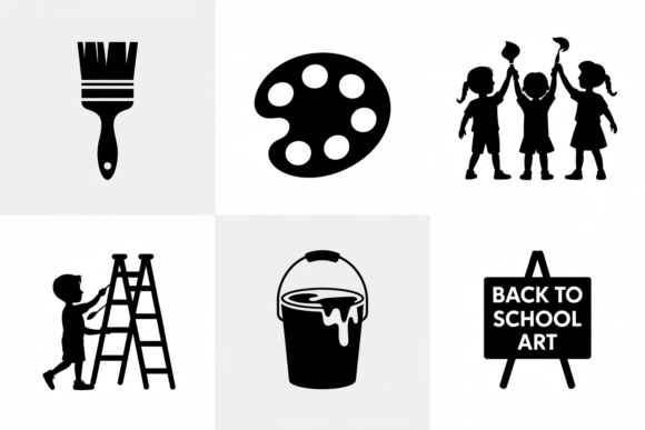 Art Class Icons for Kids School