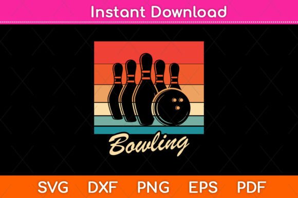 Bowling Retro Style Vintage SVG PNG File: A Designer's Review