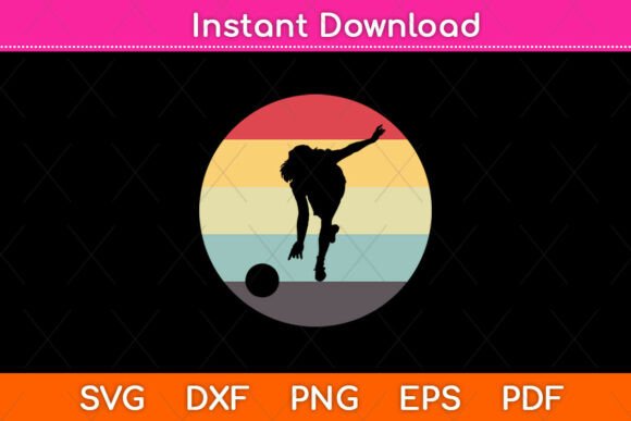Retro Vintage Distressed Bowling SVG PNG