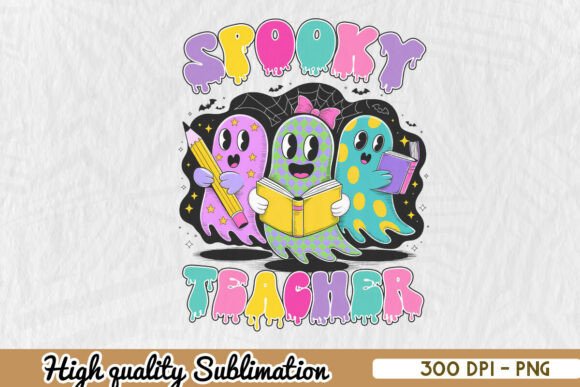 Spooky Teacher: A Cute Halloween PNG for Embroidery Projects