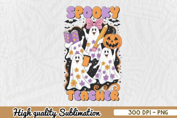 Spooky Teacher Halloween PNG for Embroidery Projects