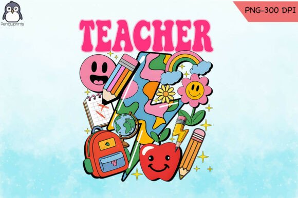 Teacher Groovy School Retro Sublimation: A Design Review for Stitching
