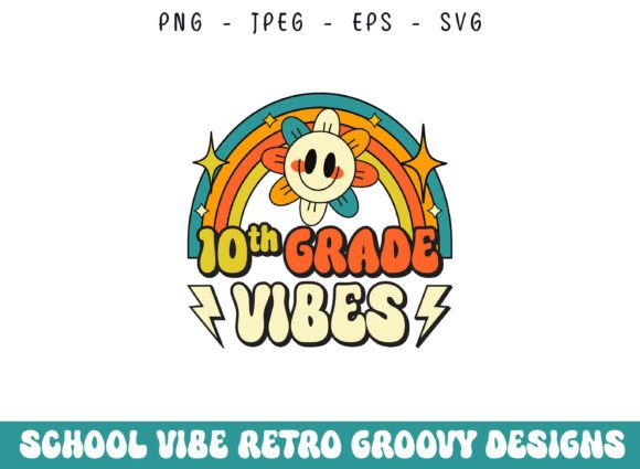 Tenth Grade School Retro Groovy Vibes